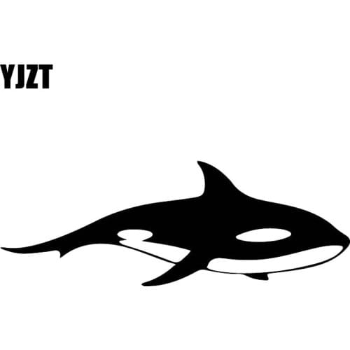 YJZT 6CM*16.8CM Family Car Fashion Whale Car Stickers Decorative Vinyl Decals Black/Silver C30-0191