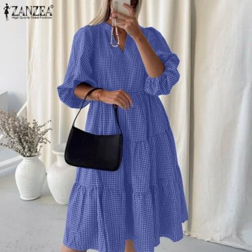 ZANZEA Summer Dresses In A Cage