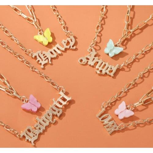Yobest 2020 Gold Chain Necklace Cute Animal Butterfly Necklaces For Women Choker Necklaces Butterfly Clavicle Fashion Jewelry
