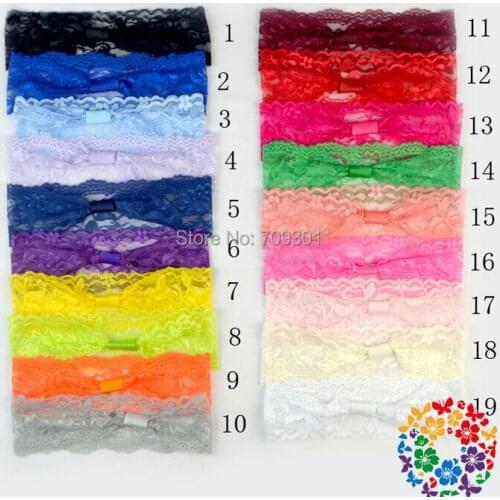 Lace Headband 19 Colors 2" wide lace headbands for Infants Toddlers Children and Teens