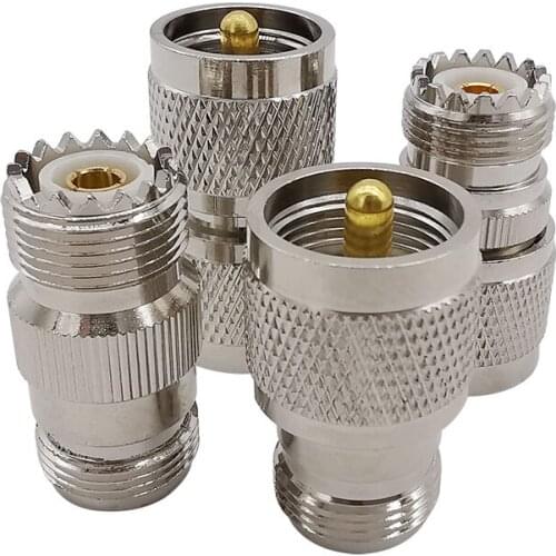 4 Type UHF to N Adapter N Male/Female to UHF PL-259/SO-239 M/F Plug/Jack Straight RF Coaxial Coax Adapter Connector Kits