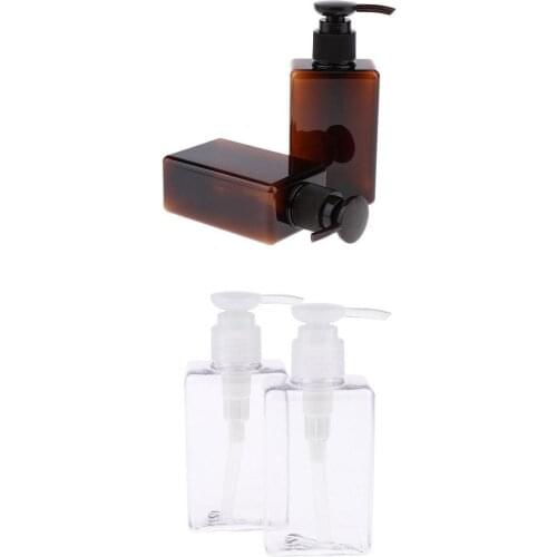 4x 150ml Refillable PET Empty Flat Pump Bottle Holder For Foam Emulsion