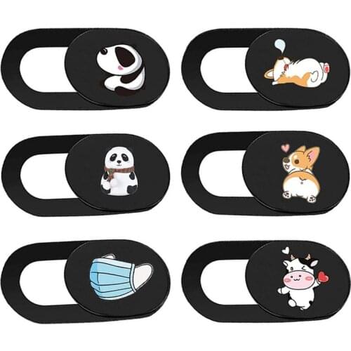 6pcs Ultra Thin Cartoon Pattern Computer Tablet Laptop Privacy Protective Cover Cartoon Animal Privacy Protection Camera Cover