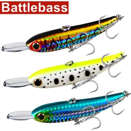 BATTLEBASS 2021 NEW Minnow Fishing Lure 10cm-3.94" Artificial Bass 21.5g-0.76oz Baits 6# BKB Hook Hard Wobblers Tackle