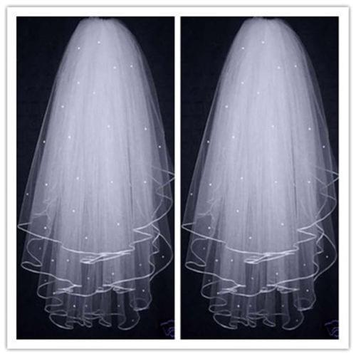 White Ivory Wedding Veil Cut Edge Tulle Bridal Veil In Stock Elegant Wedding Accrssories