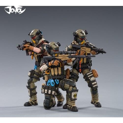 3pcs/Lot) JOYTOY Stars 1/18 Skeleton Force PARATROOPER Team Collection Action Figure
