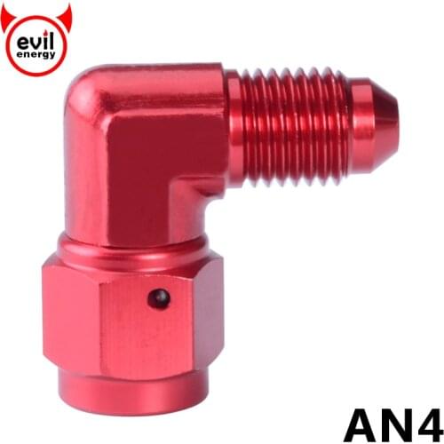 Evil energy AN4 Anodized Aluminum Fuel Adapter 90 Degree Female AN Swivel Adaptors To Male Fitting Blue Red Black