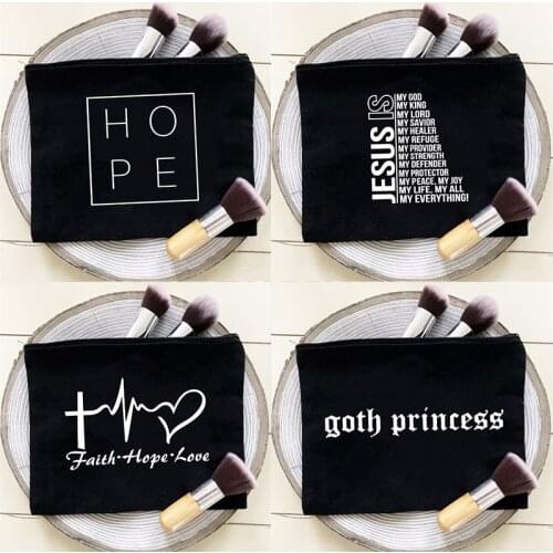 Jesus Hope Christian Print Makeup Bag Travel Cosmetic Bags Organizer Toiletries Storage Bag Ladies Beauty Bag Clutch Pencil Bags
