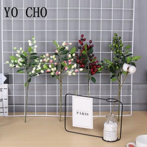 YO CHO Simulation olive juice wedding decoration artificial flower simulation flower home decoration foam olive branch