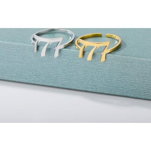 Lucky 111 222 333 444 666 777 888 999 Angel Number Rings For Women Stainless Steel Ring Goth Minimalist Jewelry BFF Gift