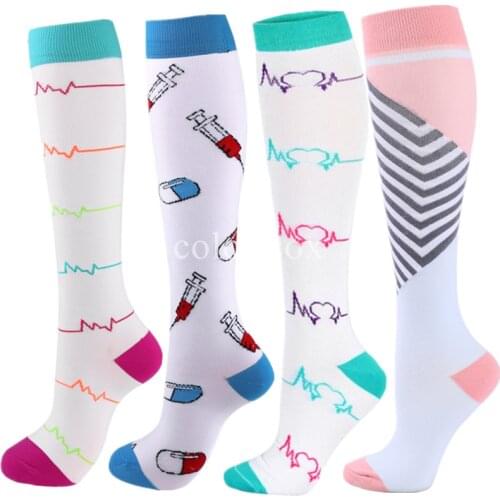 24 Colors Compression Socks 15-20 Mmhg Is BEST Graduated Athletic & Medical For Men & Women, Running, Flight, Travels Socks