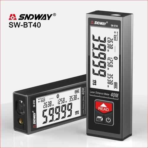 SNDWAY Laser Distance Meter Rangefinder Electronic Roulette Laser Digital Tape Range Finder SW-B40 Trena Measure 40M 50M 60M