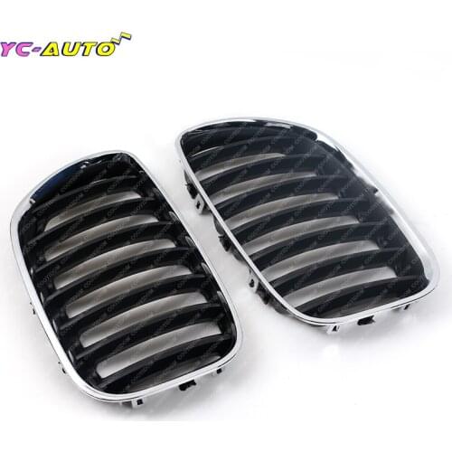 Left Right Chrome Black Front Hood Bumper Kindey Grille Grill For BMW X5 E53 2000 2001 2002 2003 2004 2005 2006 51137113733