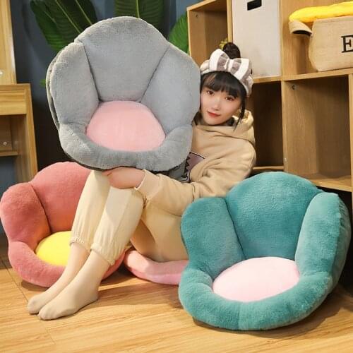 Kawaii Colorful Flowers Back Pillows Plush Chair Cushion Animal Child Seat Sofa Mat Home Sofa Indoor Floor Winter Decor Kid Gift