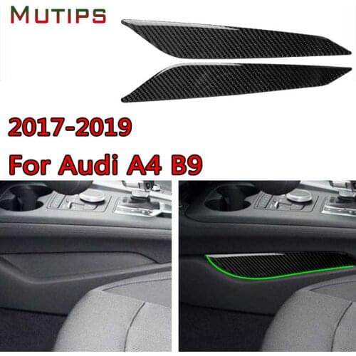 Mutips Car Gear Center Console Side Panel Decoration Frame Cover Carbon Fiber Sticker Interior Styling For Audi A4 B9 2017-2019