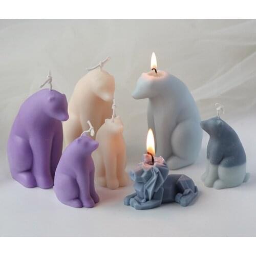 3D DIY Candle Making Kit Polar Bear Silicone Candle Mold Christmas Winter Ornaments Decoration Scented Candle DIY Plaster Mold