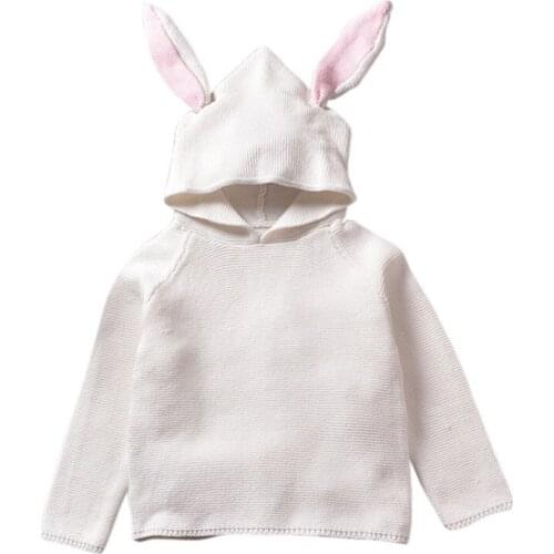 Autumn Winter New Warm Baby Boys Sweaters 3D Rabbit Cotton Pullover Kids Girls Knitted Sweater for 12M-5Y Girls Boys Cardigan
