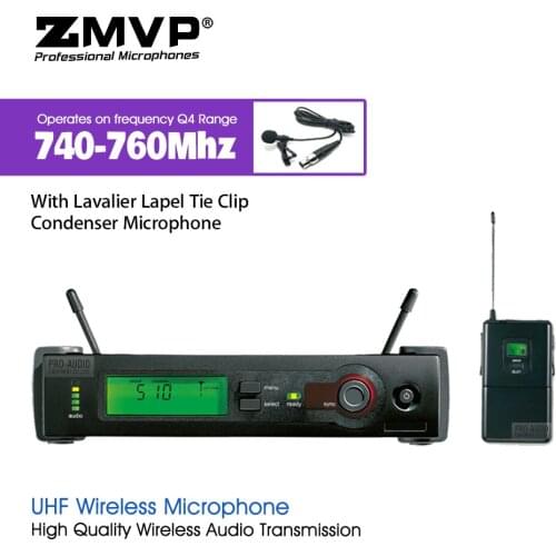 Professional SLX14 UHF Wireless Microphone Karaoke System with Cordless Bodypack Transmitter Lavalier Lapel Clip Mic 740-760Mhz