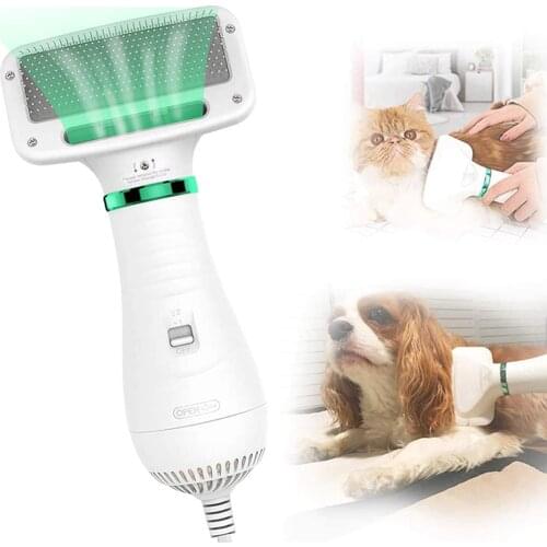 Pet Hair Dryer Grooming Comb 2 in 1 Cat Hair Brush for Long Short Wool Clean Finishing Tool Portable Blower Dog Massage Brush