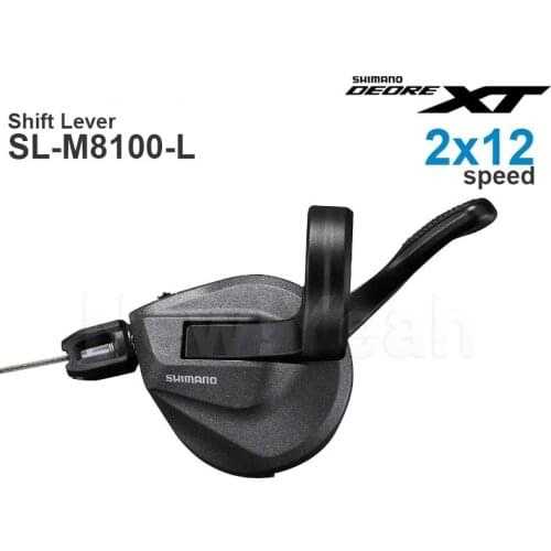 SHIMANO DEORE XT M8100 2x12v Shifter- RAPIDFIRE PLUS MONO - Left Shift Lever - Clamp Band - 2x12-speed