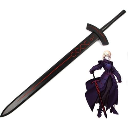 Fate Stay Night Saber Arthur Pendragon Black White Excalibur Sword Steel Cosplay Prop Wooden Weapon Halloween Props Gift