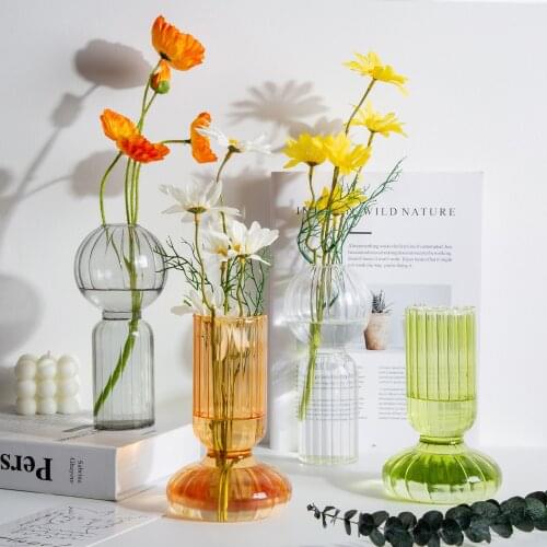 INS Creative Colorful Special-shaped Glass Vases for Decoration Table Decoration Living Room Nordic Home Decoration Flower Vases
