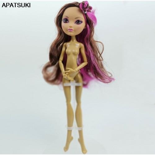 Purple Brown Curls Hair Doll Head for Monster High Doll Heads for Demon Monster Doll House DIY Toys for Children 1/6 Accessories
