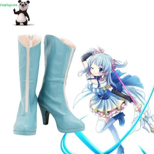 Magia Record: Puella Magi Madoka Magica Side Story Magireco Rena Minami Blue Cosplay Shoes Long Boots Leather Custom Made