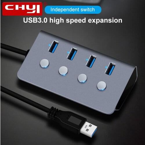 High Speed Aluminum 4-Port USB 3.0 HUB Multi-Port Hub Splitter Adapter High Speed For PC Computer Windows