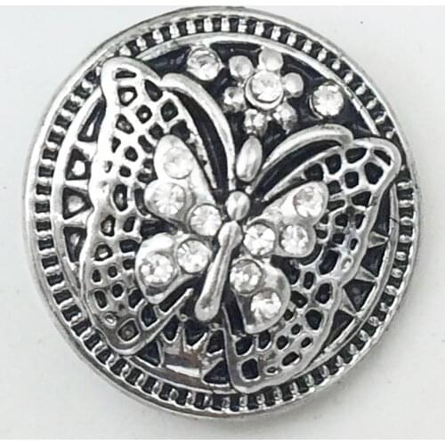 XH8702 Butterfly Metal Snap Button For Women fit 18mm 20mm snap jewelry