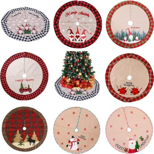 Christmas Tree Skirt Santa Claus Christmas Tree Skirt Floor Cover for Christmas New Year Party Home Decor 2022 Navidad 2021 Gift