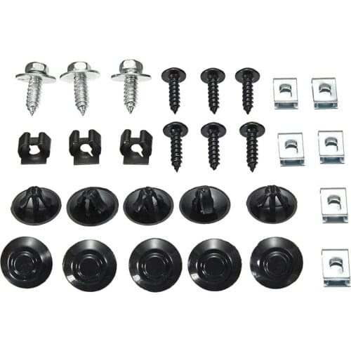28Pcs Engine Under Cover Fixing Clips Screw Set For VW For Polo 9N Engine Undertray Clips Under Cover Splashguard Shield