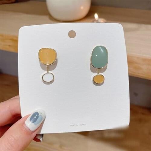 2021 Vintage Statement Earrings Metal Drop Oil Hanging Dangle Brincos For Women Simple Print Geometric Pendientes Ear Jewelry