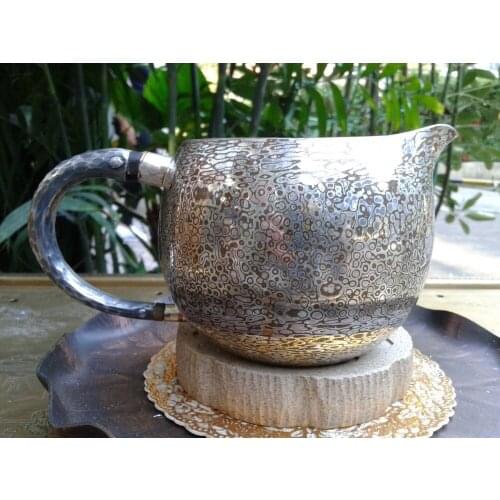 Wood Grain Gold Tea Sea Sterling Silver 274G Cup With Gift Box Tea Ceremony Accessories