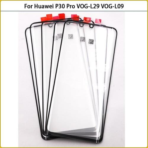 10PCS 6.47" For Huawei P30 Pro VOG-L29 VOG-L09 VOG-L04 LCD Front Glass Panel Lens P30Pro Touch Screen Outer Glass With OCA Glue