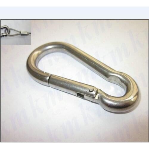 10PCS/LOT M7X70MM Stainless Steel Carabiner Spring DIN5299C Snap Hooks