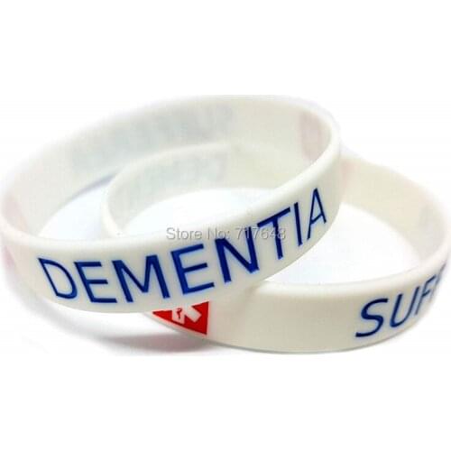 100pcs Dementia Sufferer MEDICAL AWARENESS ALERT wristband silicone bracelets free shipping by ePacket A