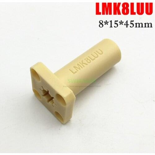 2pcs LMK8LUU Long square Type 8x15x45mm Solid Polymer Square Flange Linear Bushing /Bearing 8MM Reprap Prusa CNC DIY parts
