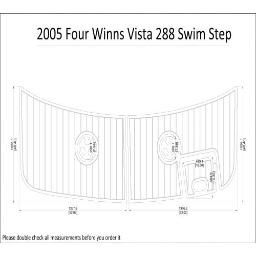 2005 Four Winns Vista 288 Swim Step Pad Boat EVA Teak Decking 1/4" 6mm