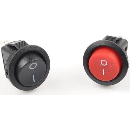 5pcs/10pcs KCD1-105 Diameter Small Round Boat Rocker Switches Black Mini Round Black White Red 2PIN ON/OFF Rocker Switch