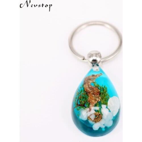 16 PCS charming sea horse key chain dragon sea key ring car key chain kc26