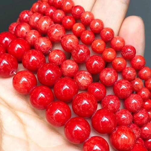 Natural Stone Dark Red Jades Beads Round Loose Spacer Accessories Beads For Jewelry Making DIY Bracelet Necklace 15Inch 6/8/10mm