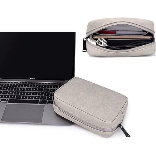 Laptop Accessories Storage Case for Hp Dell Macbook Huawei Xiaomi Laptop Power Adapter Case Bag Matte Solid Earphone Mouse Pouch