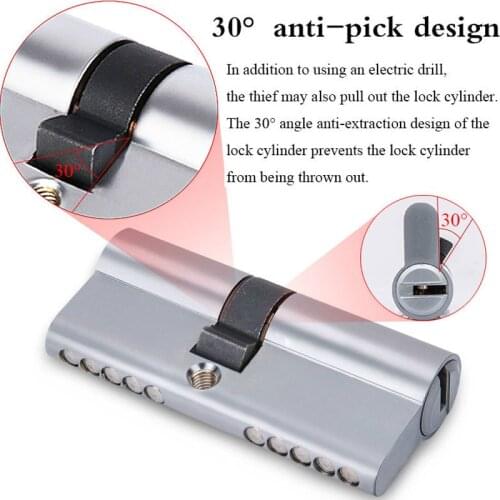 Door Cylinder Security door Lock 65 70 80 90 105mm AB Key Anti-Theft Entrance Brass Door Lock Lengthened Core Extended Keys
