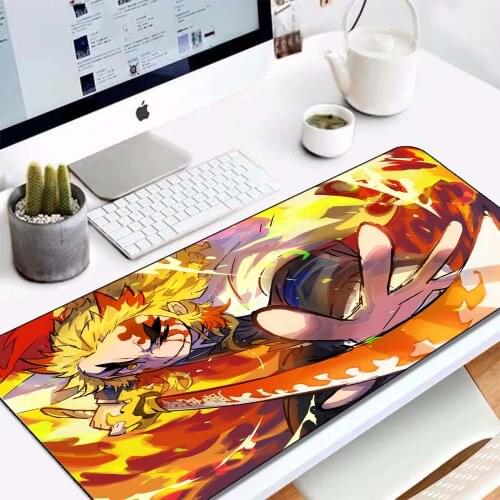 Gaming Mouse Pad Game Player Lock Side Otaku Computer Desk Mat Large 80x40 Anime Mouse Pad Fashion Demon Killer Kimetsu No Yaiba