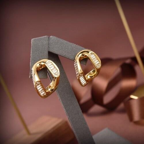 Summer hot new big design gold jewelry pop geometric earrings thick chain luck bar design party stud punk crystal earrings,gift