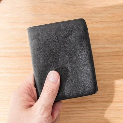 Mens Wallet 2020 New Trend Fashion Card Holder Coin Purse Short Youth Soft Wallet Ultra-thin Fashion Vertical Leather Women