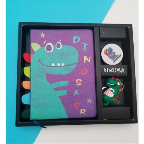 Dinosaur Hand Ledger Note Set Journal Student Child Teacher Stationery Birthday Gift Set Boutique Gifts Medal Keychain Supplies