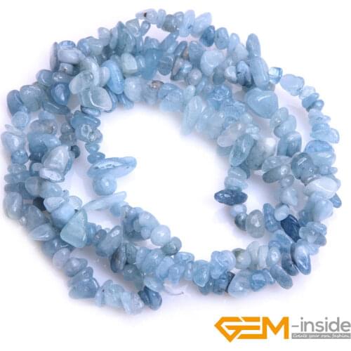 Natural Aquamarines 7-8mm Chips Nugget Freeform Loose Spacer Accessorries Beads For Jewelry Making Strand 15-34 Inch Women Gifts