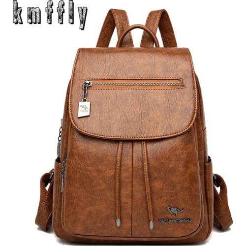 New High Quality Leather Backpacks Women High Capacity Travel Backpack mochilas School Bags for Teenage Girls Shoulder Bags